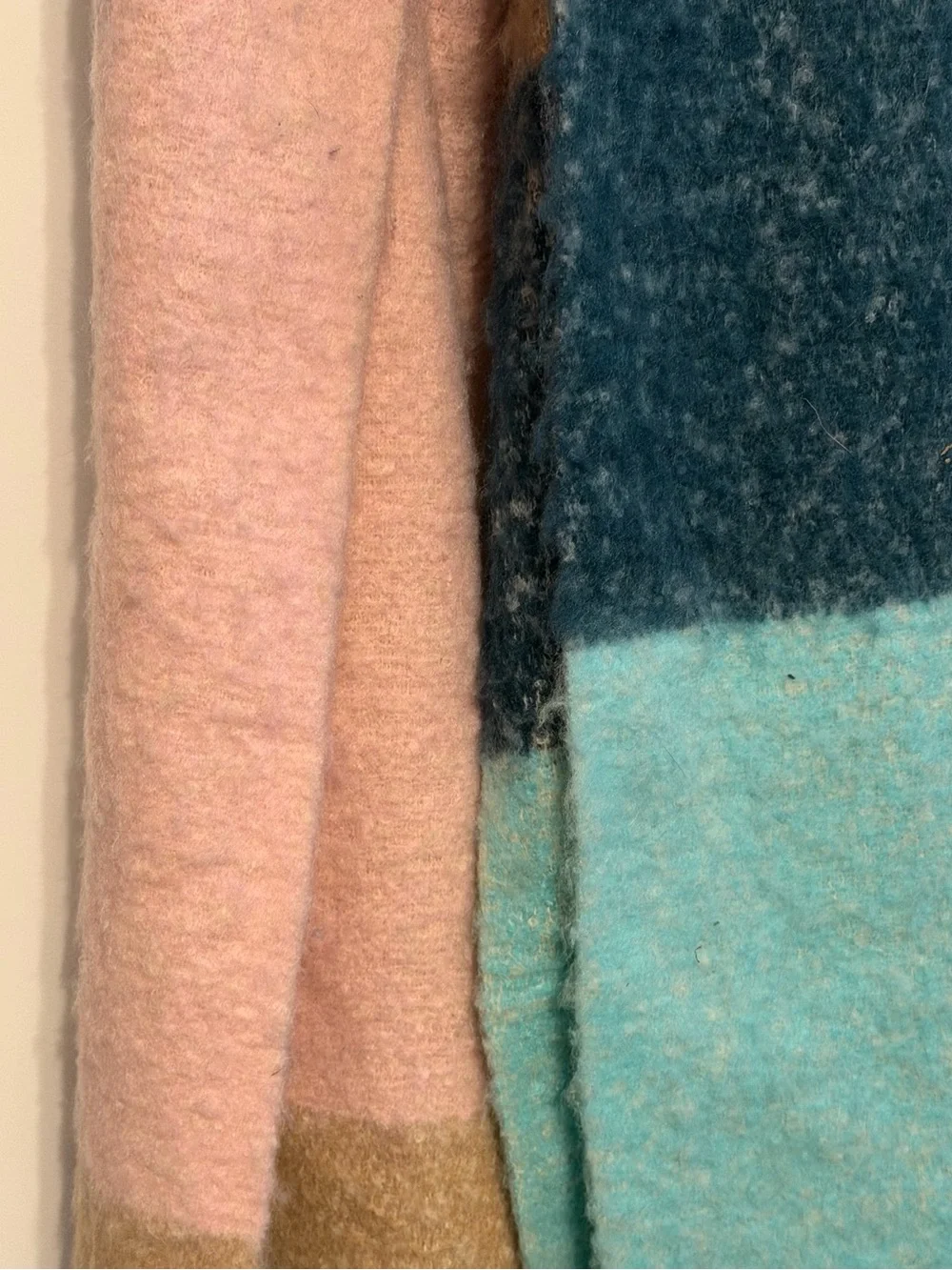 crown & ivy Striped Fringe Scarf in Mint, Pink, Beige, Teal
